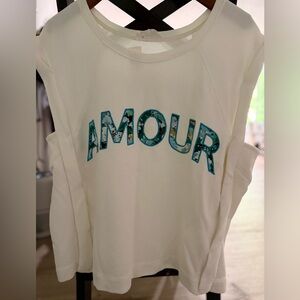 Anthropologie White Sleeveless Sweatshirt (XL, NWT)